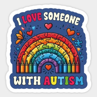 I Love Someone With Autism Student Special Education Teacher Sticker